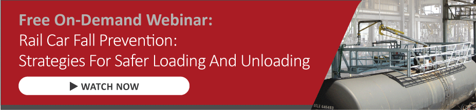Watch our free on-demand webinar on rail car fall prevention, with strategies for safer loading and unloading.